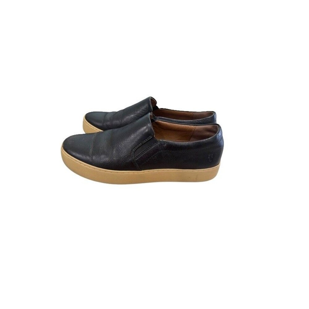 Frye Dylan Black Leather Slip On Sneakers 8.5M